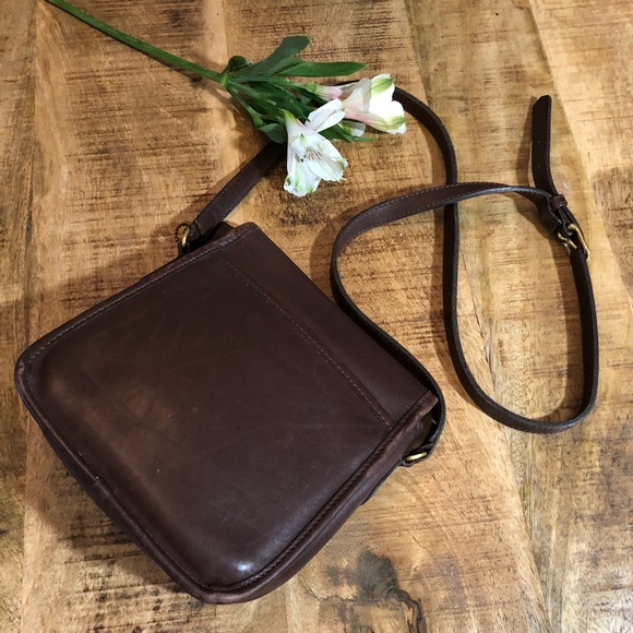COACH VINTAGE BROWN LEATHER CROSSBODY SATCHEL - Picture 3 of 8